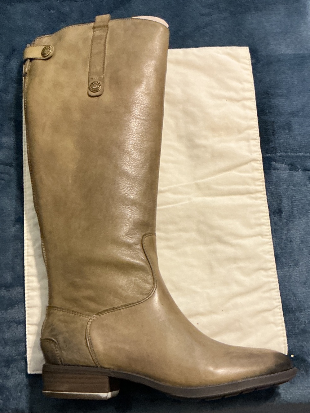 Sam Edelman Tall Leather Over-the-Knee Boots in Taupe